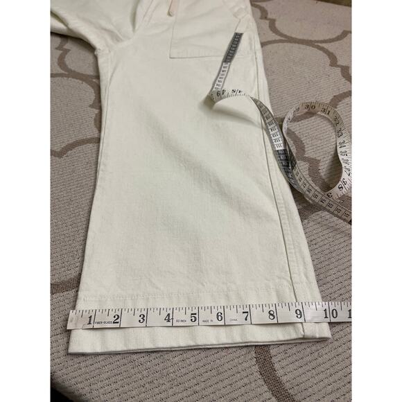 Wray Lake Butter Jeans, Size 4 High Rise Crop Cream Beige Elastic Waist Wide Leg - Picture 8 of 14